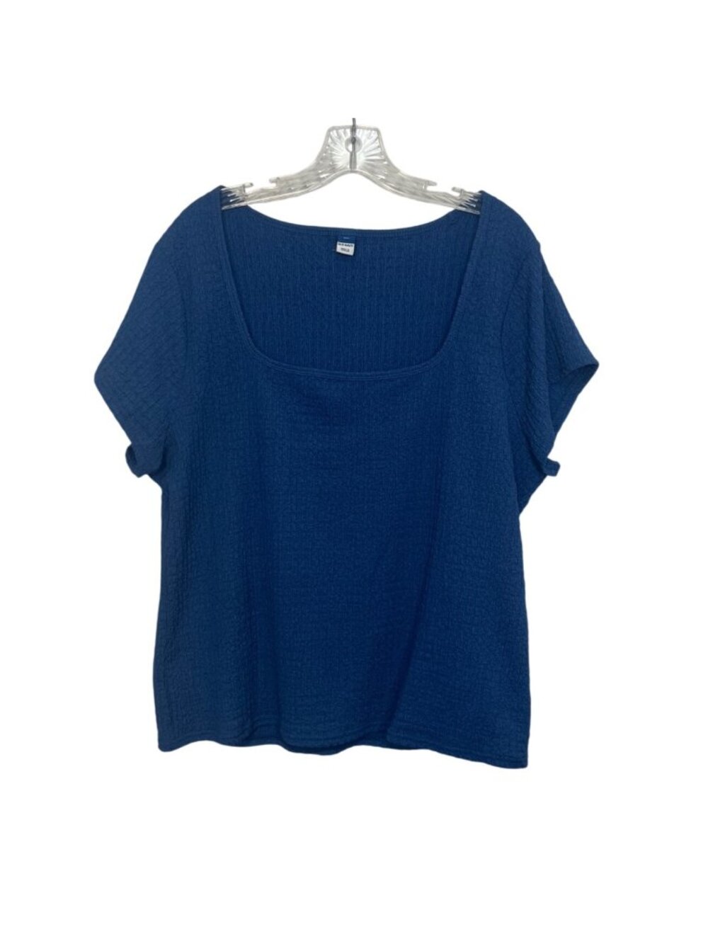 Old Navy SS Square Neck South Wind Shirt XXL Blue Textured